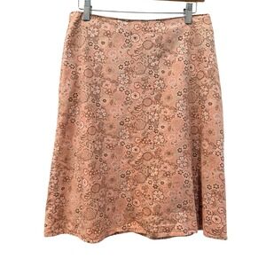 C.C. Outlaw Womens Floral Paisley Pink Brown A-Line Skirt‎ Small Y2K Feminine